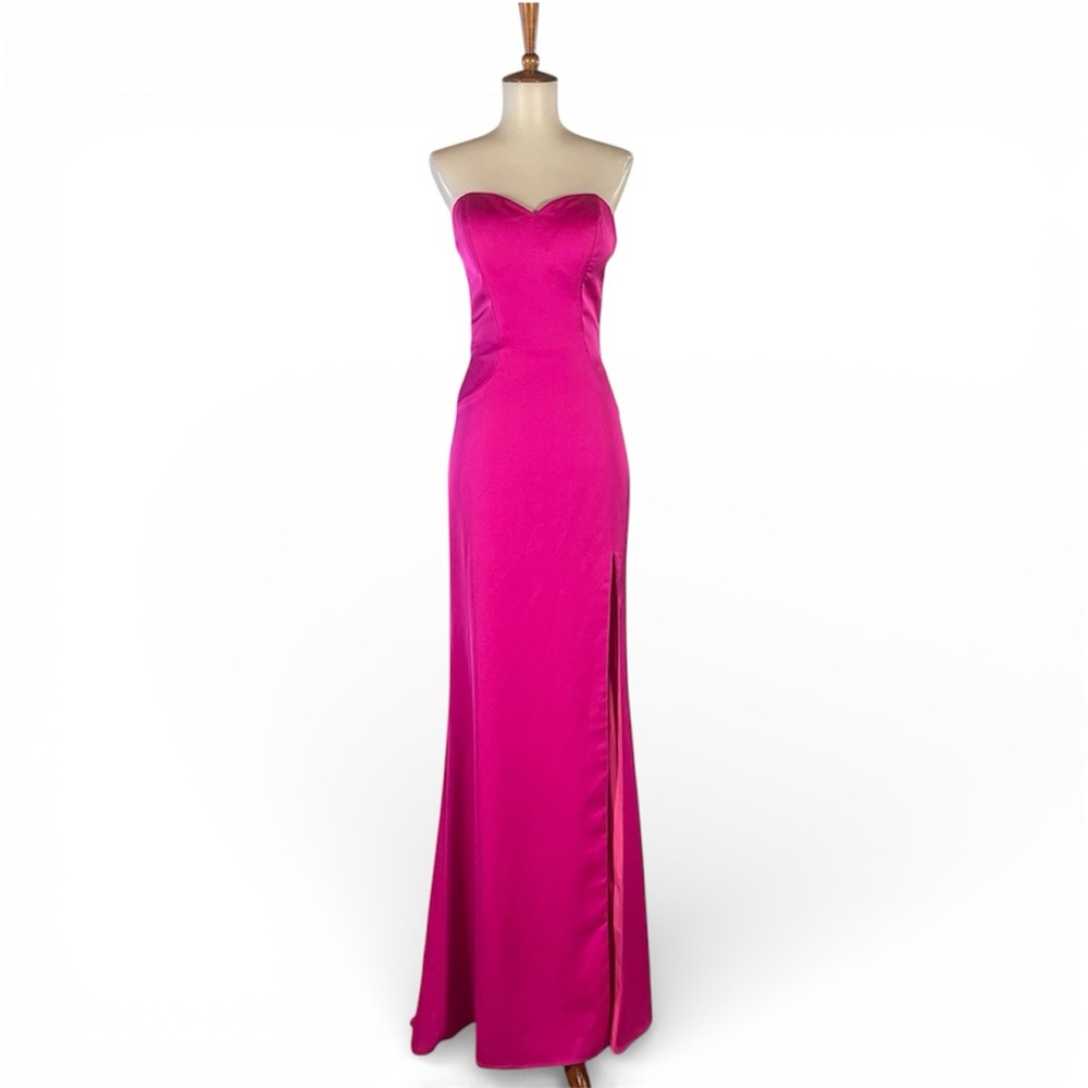 La Femme #26253 Pink Strapless Gown Women’s 4 Maxi Glam Old Hollywood Formal
